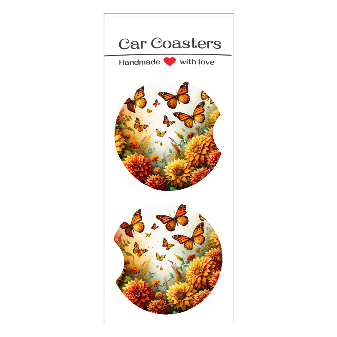 Monarch Butterfly Car Coasters