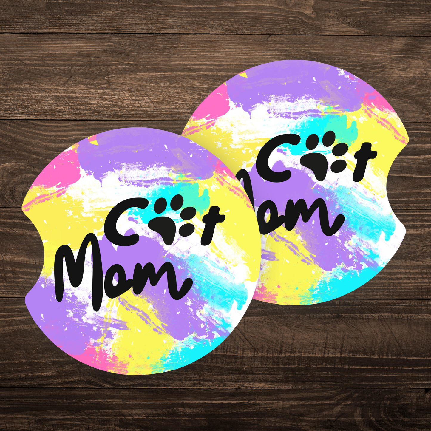 Cat Mom Car Coasters