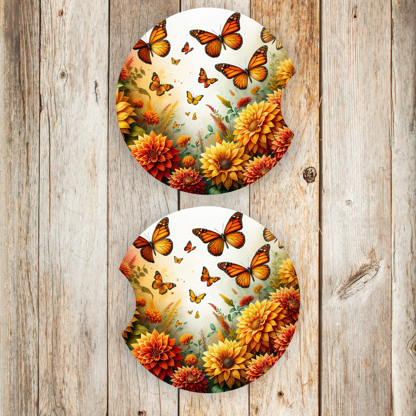 Monarch Butterfly Car Coasters