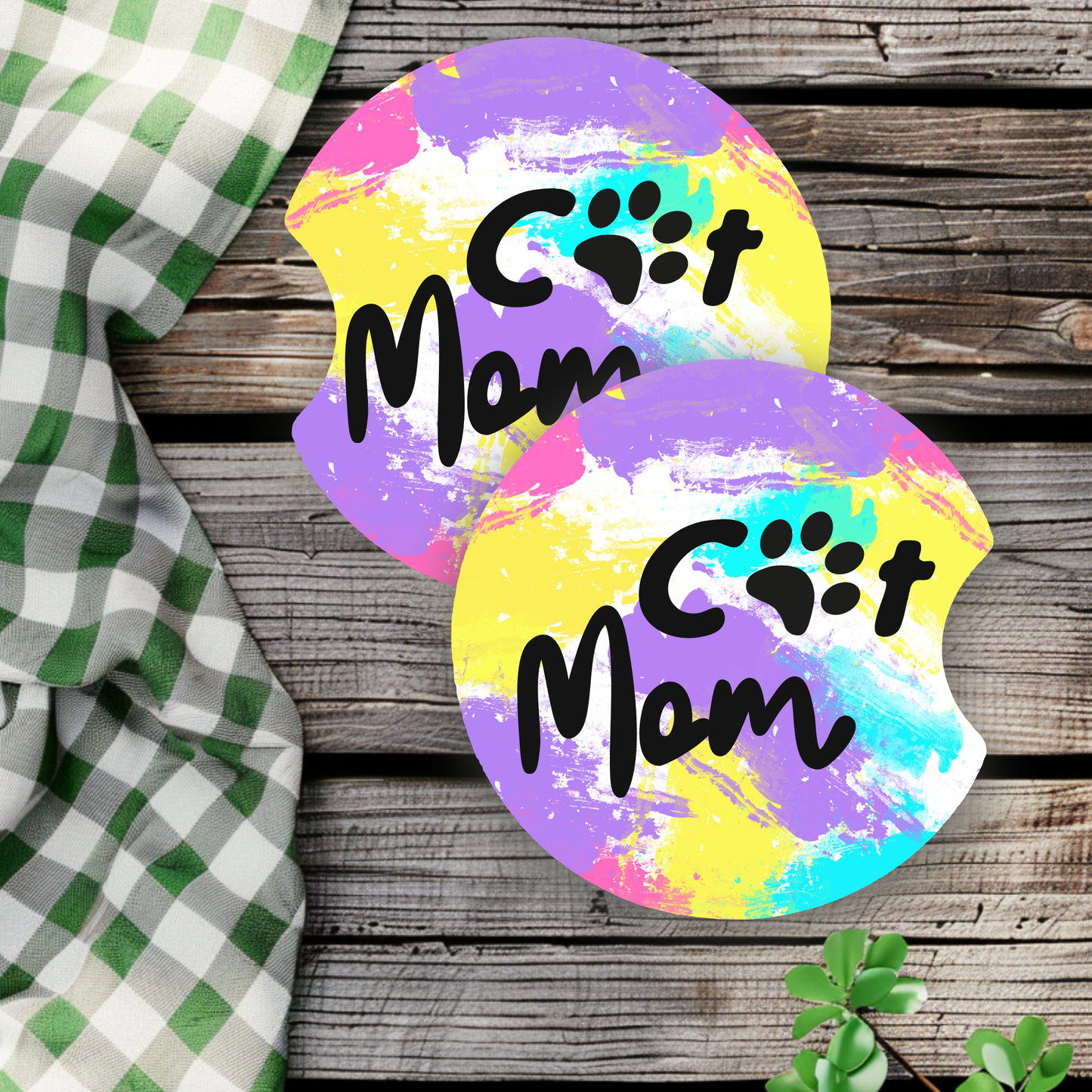Cat Mom Car Coasters