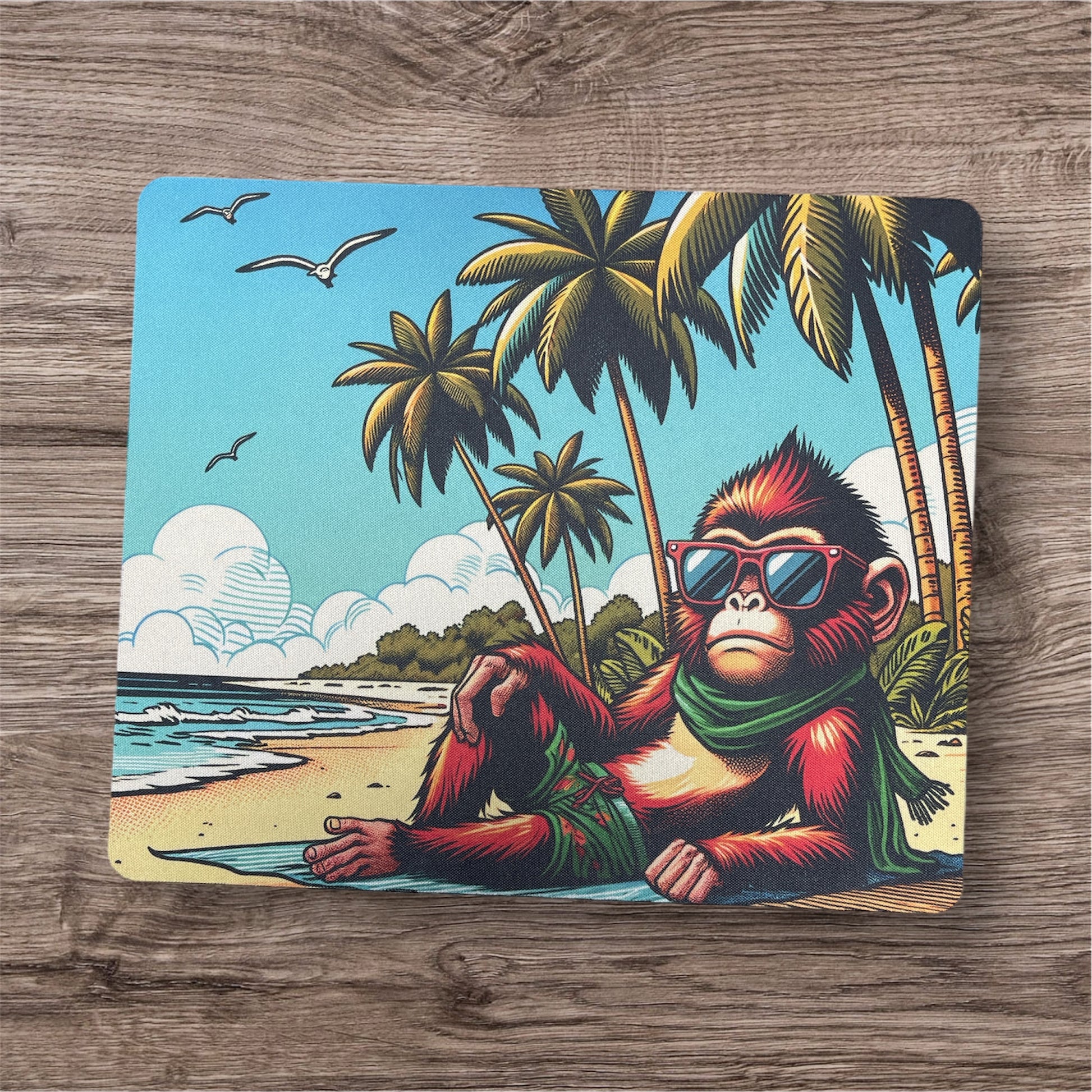 Monkey On Beach | Mouse Pad