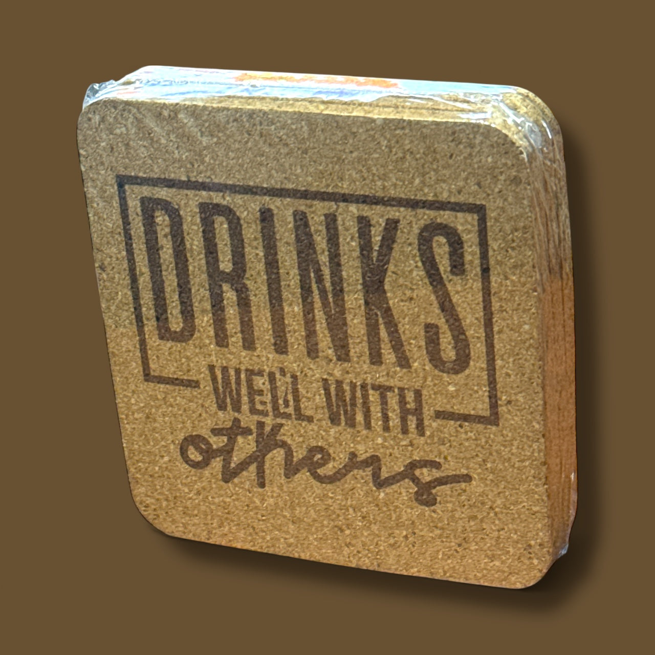 Drinks Well With Others | 4 Pack Cork Coasters