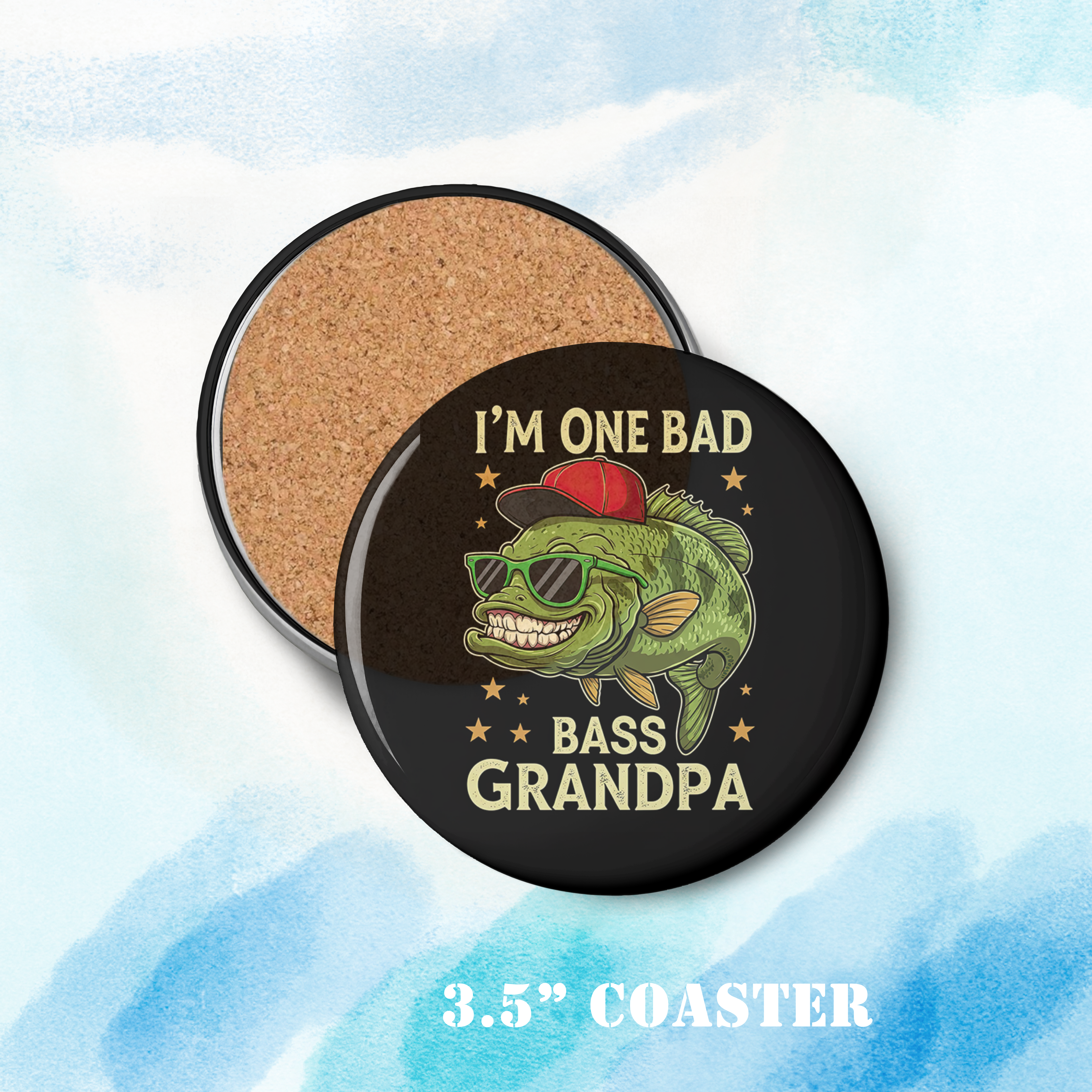 I'm One Bad Bass Grandpa | Round Coaster