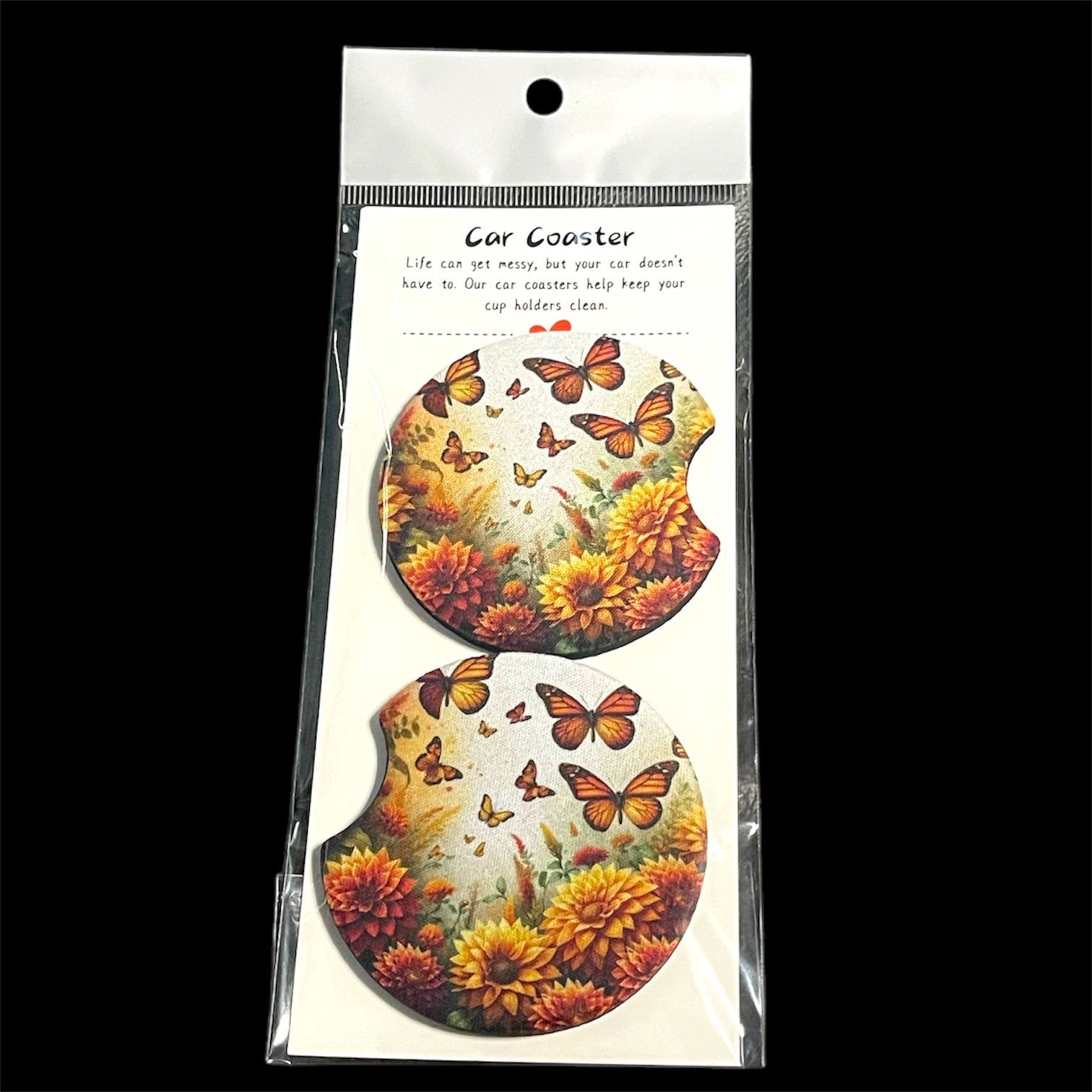 Monarch Butterfly Car Coasters