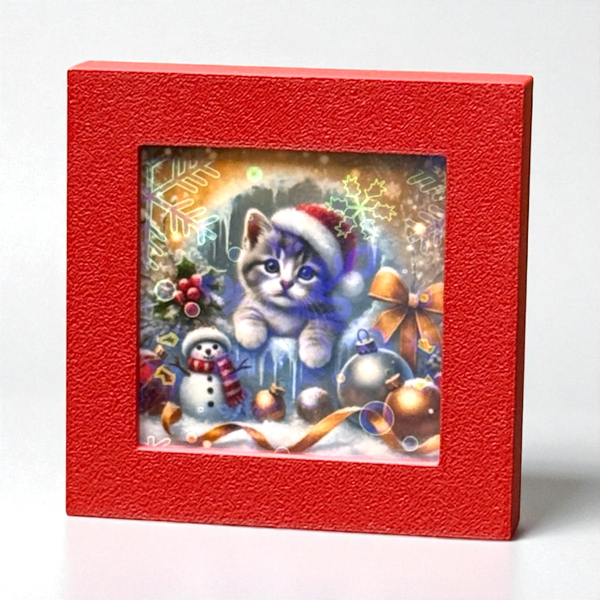 Holographic Kitty Christmas | Mini Sign