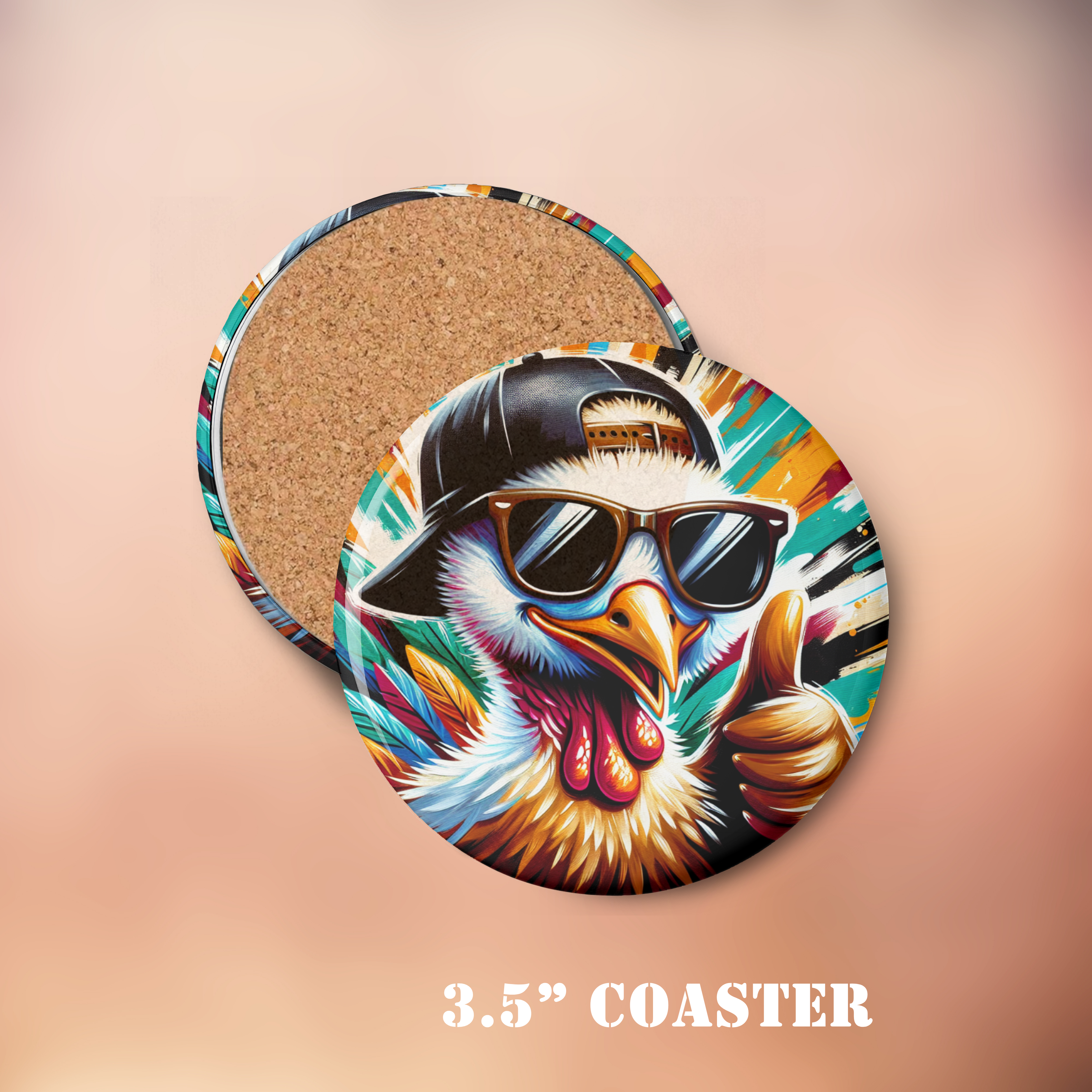 Funky Chicken | Round Coaster