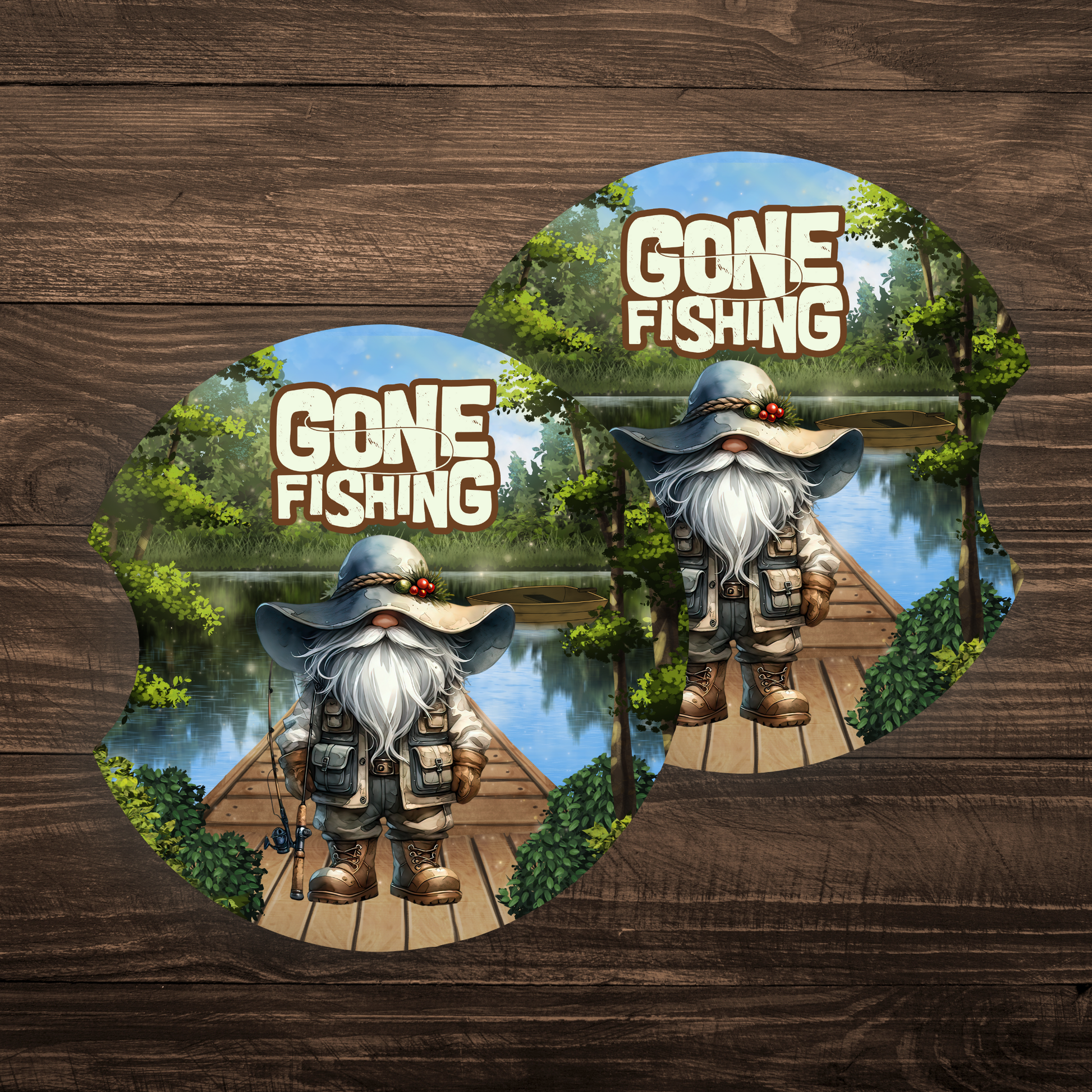 Gone Fishing | Car Coasters