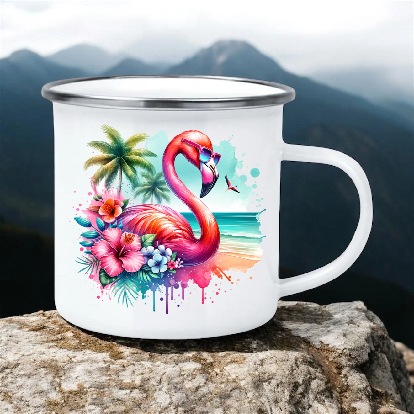 Flamingo | 12oz Enamel Mug