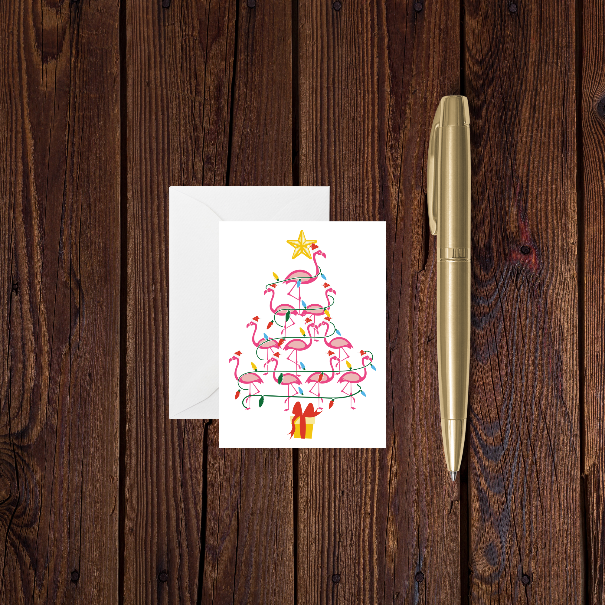 Flamingo Christmas Tree | Enclosure Card