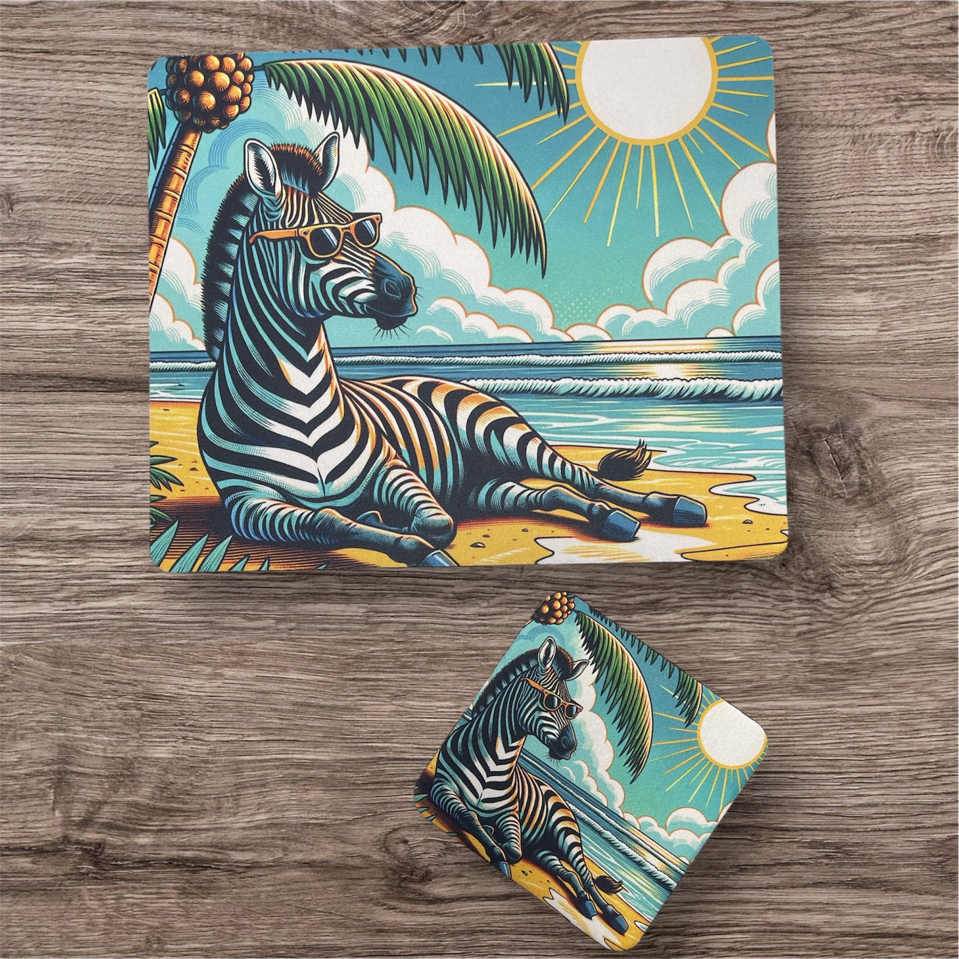 Zebra on The Beach | Desk Gift Set