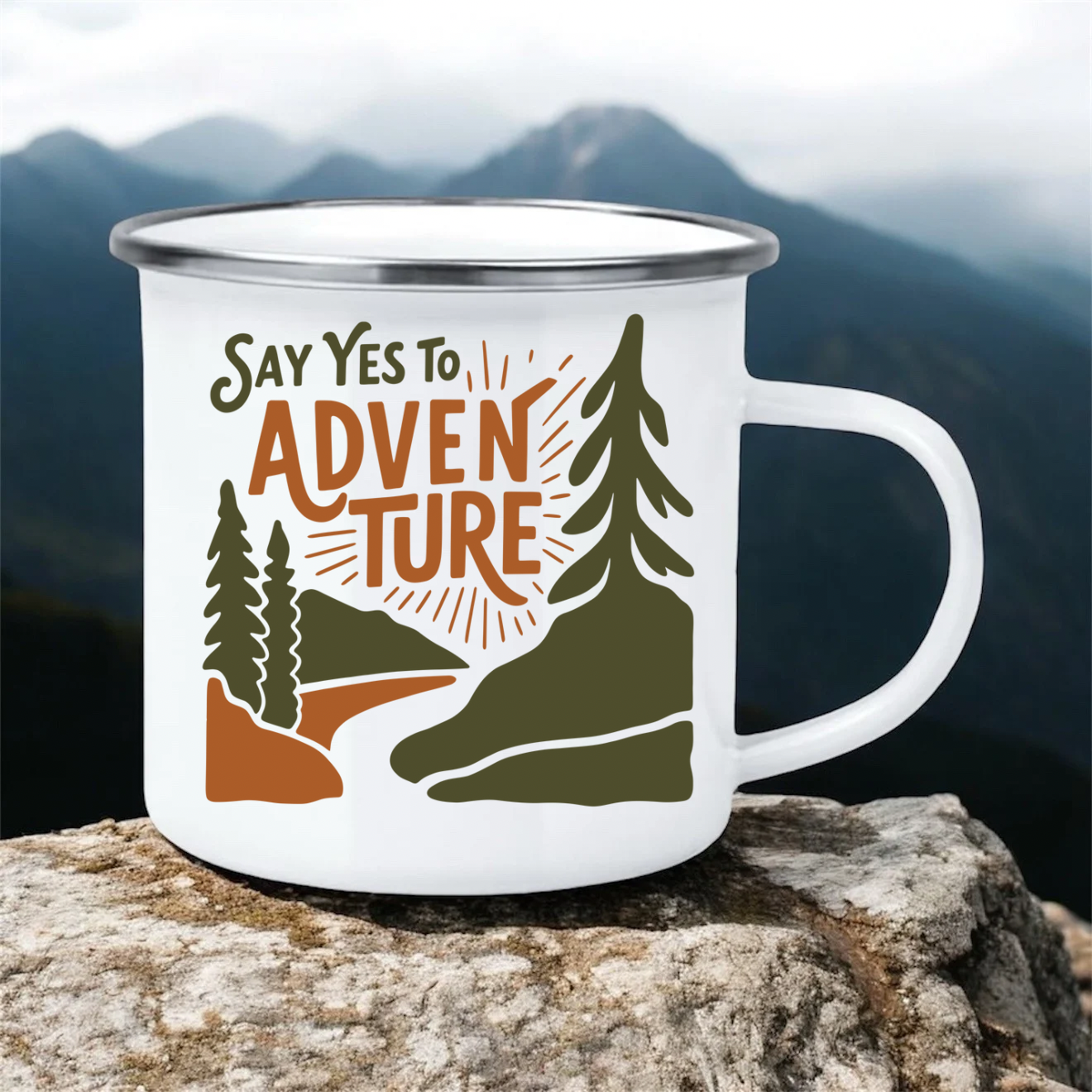 Say Yes To Adventure | 12oz Enamel Mug