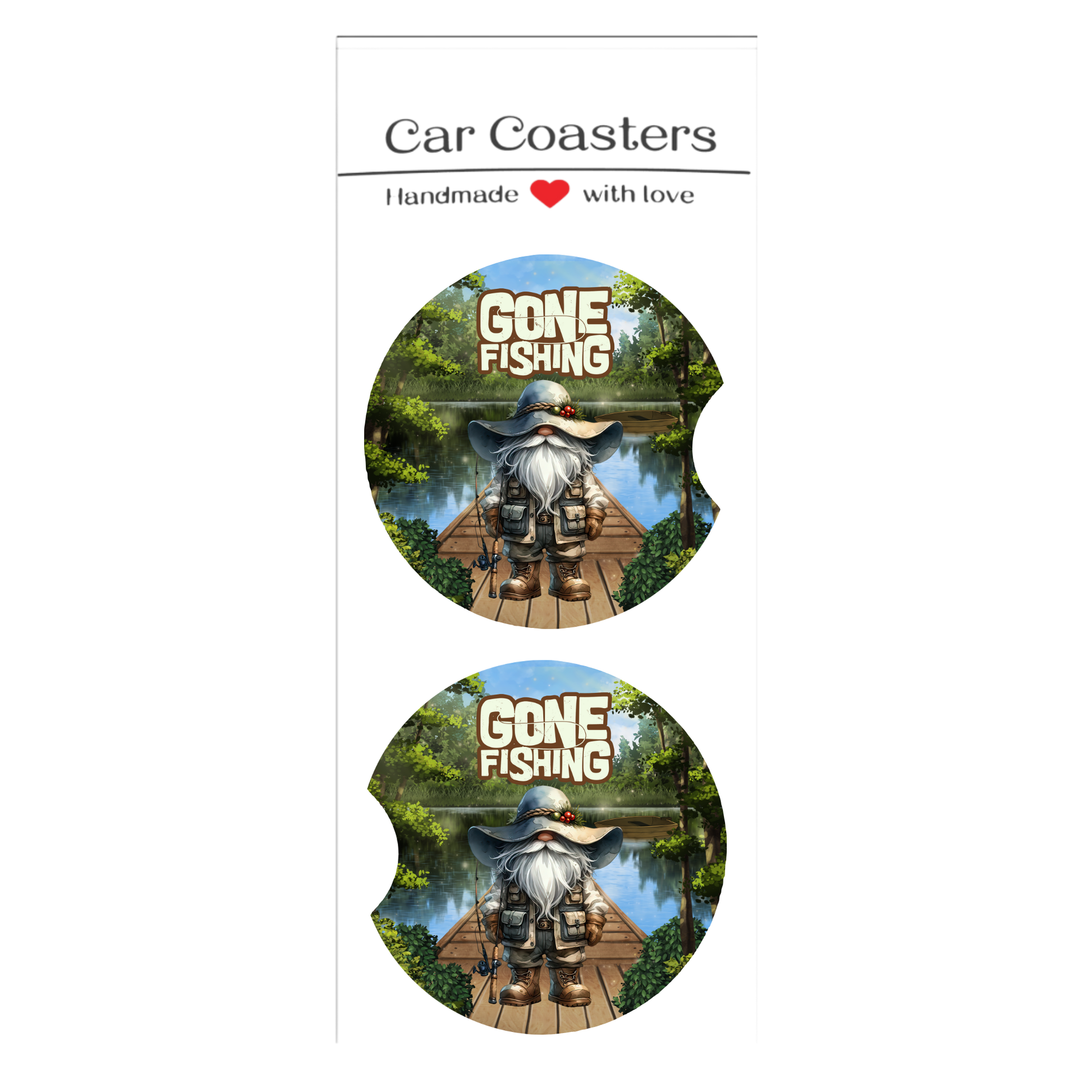 Gone Fishing | Car Coasters