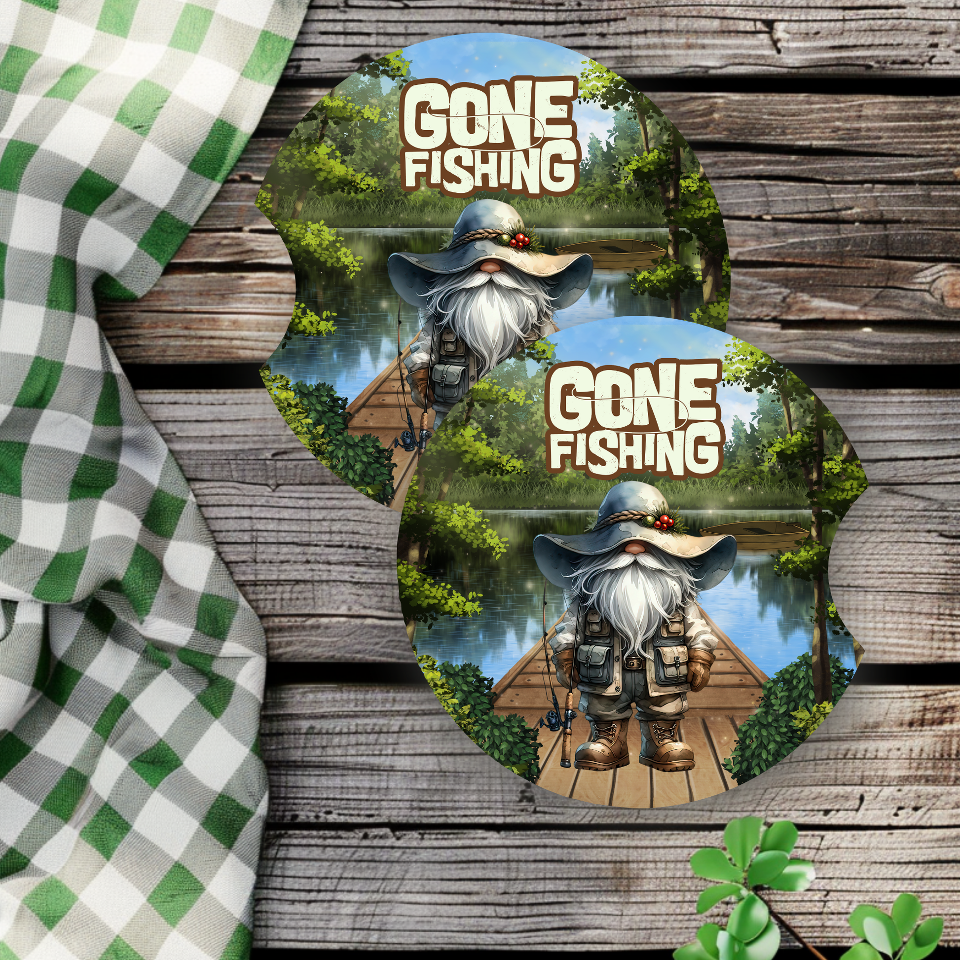 Gone Fishing | Car Coasters