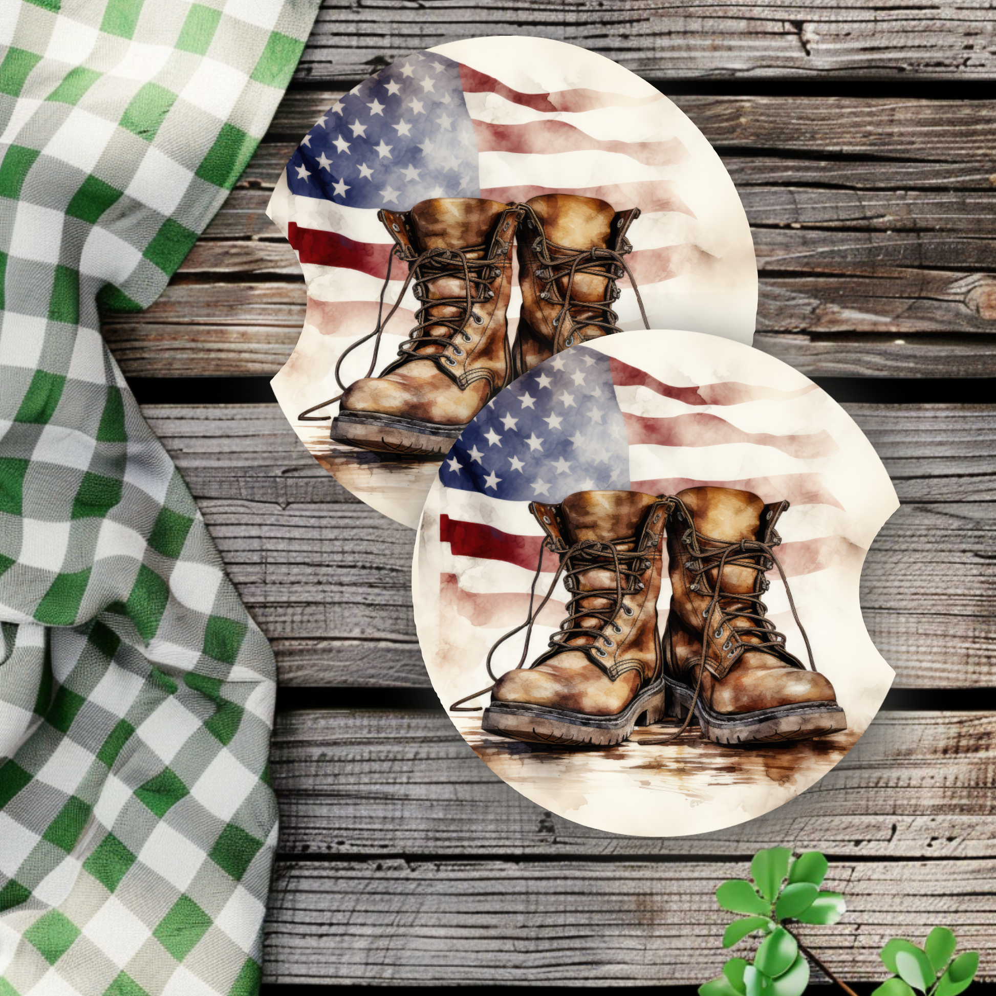 American Flag Boots| Car Coasters