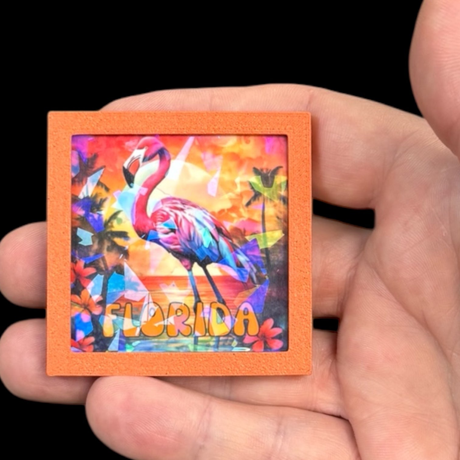 Holographic Flamingo | Florida Sovereign Magnet