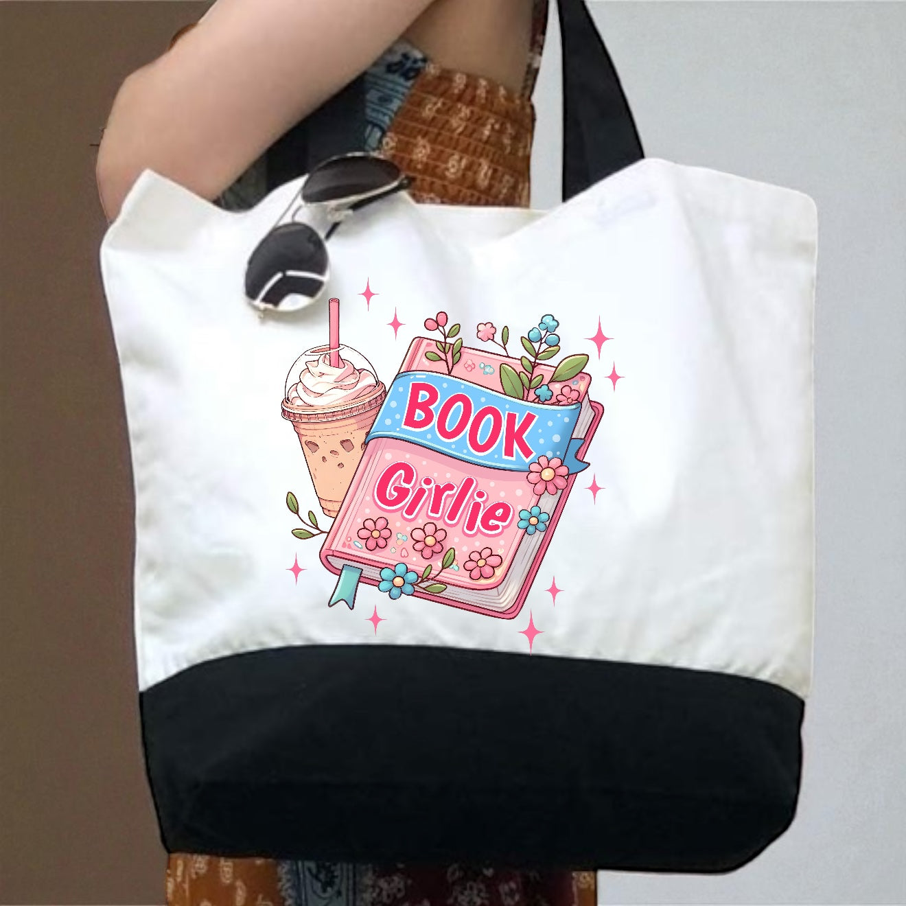 Book Girlie | Large 12oz Cotton Canvas Tote Bag