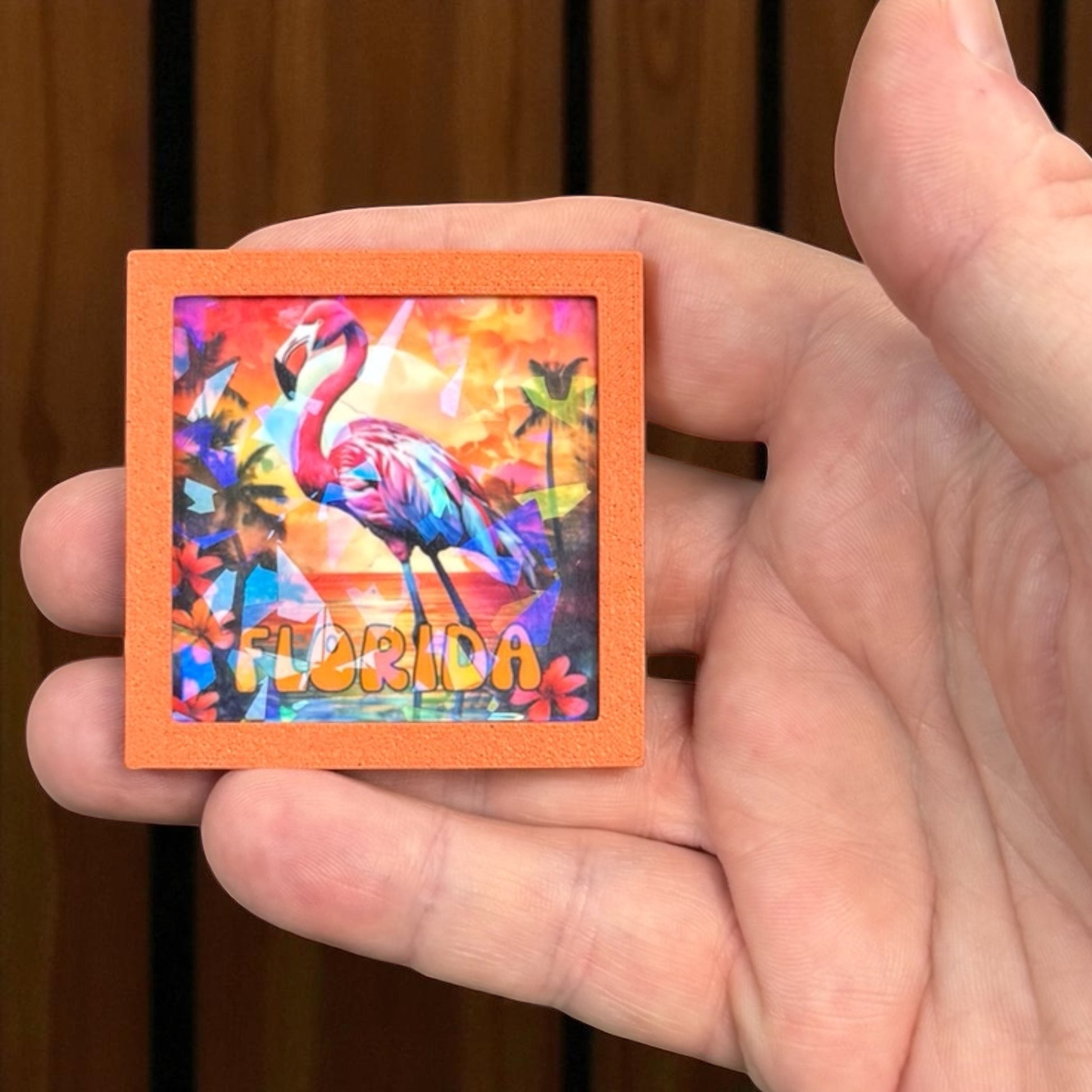 Holographic Flamingo | Florida Sovereign Magnet