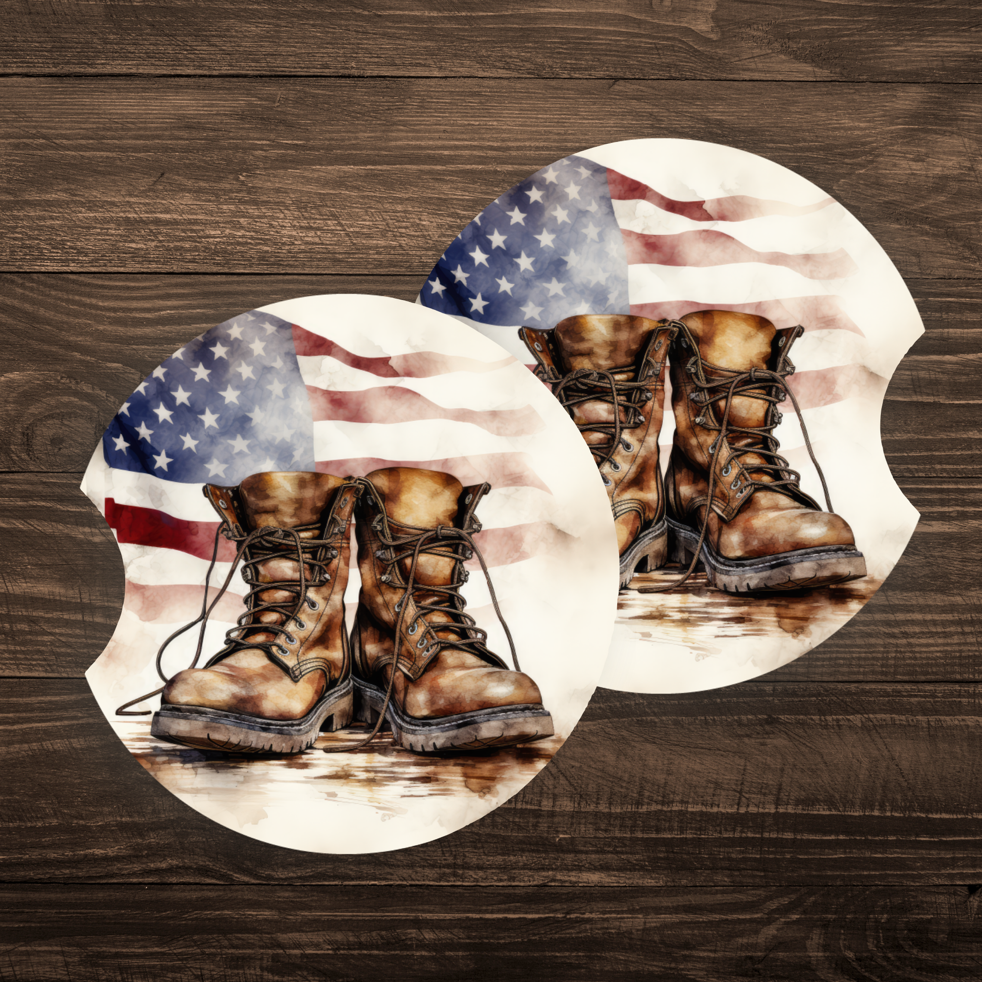 American Flag Boots| Car Coasters