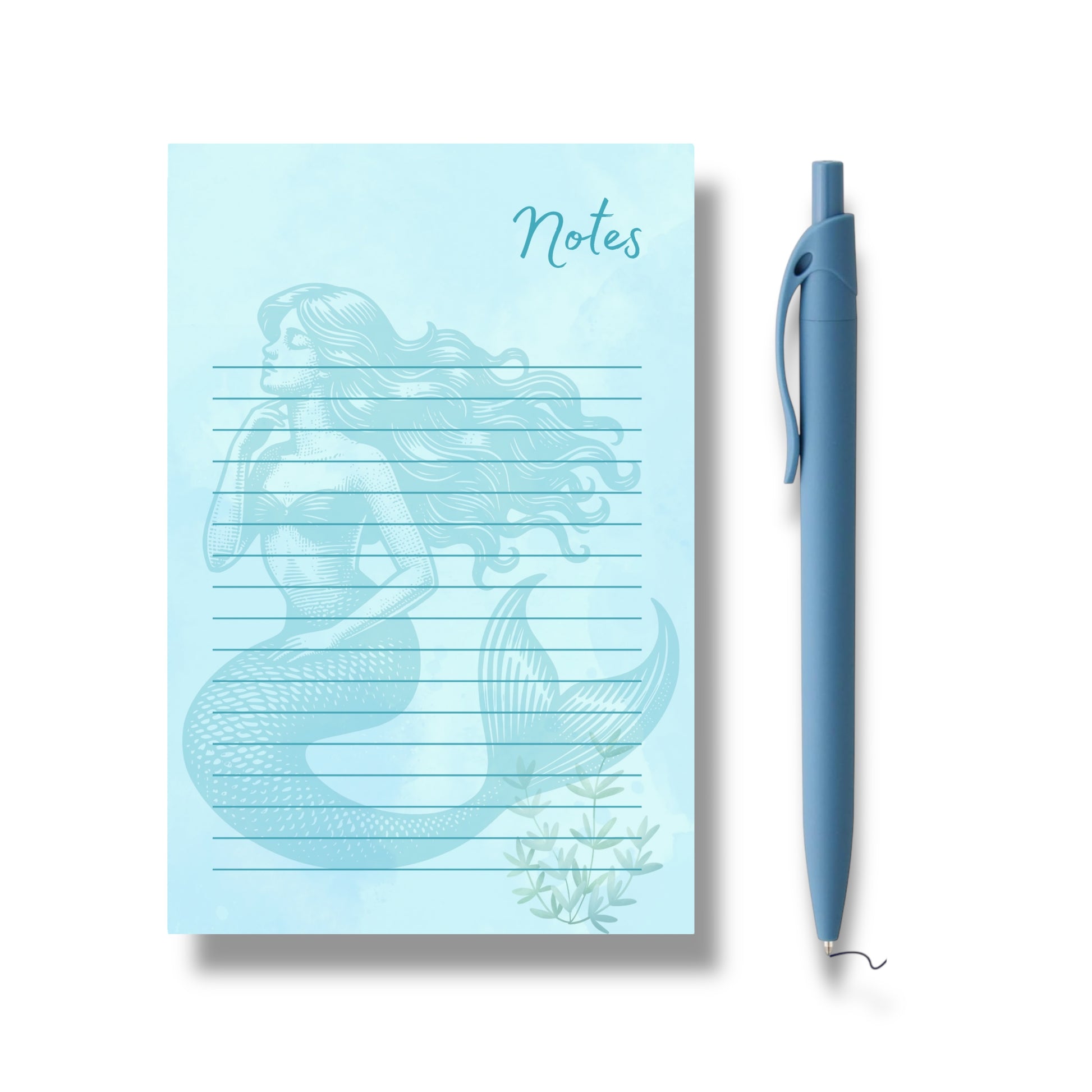 Mermaid Notepad And Pen Set | 4”x6” Notepad