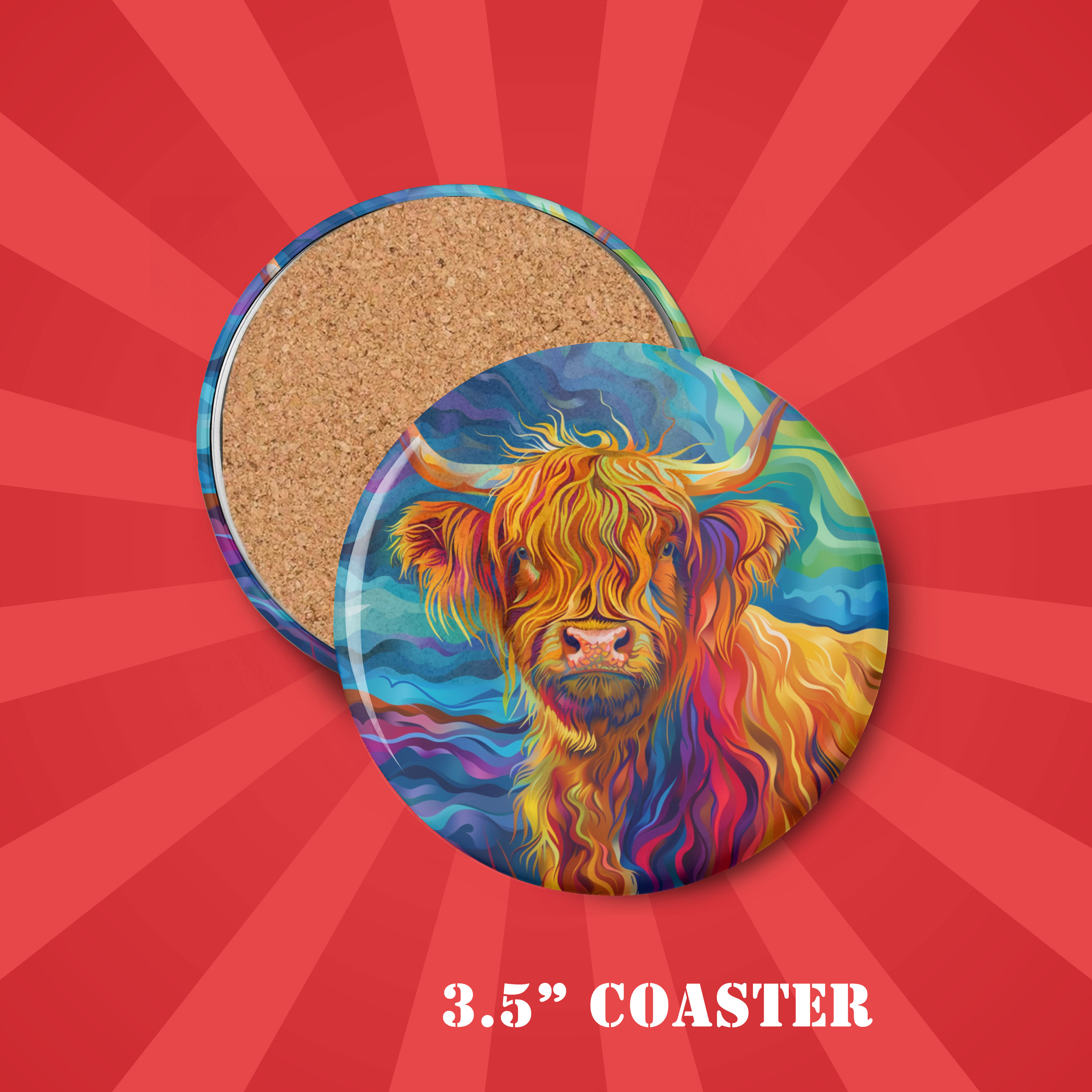 Highland Cow | Round Coaster