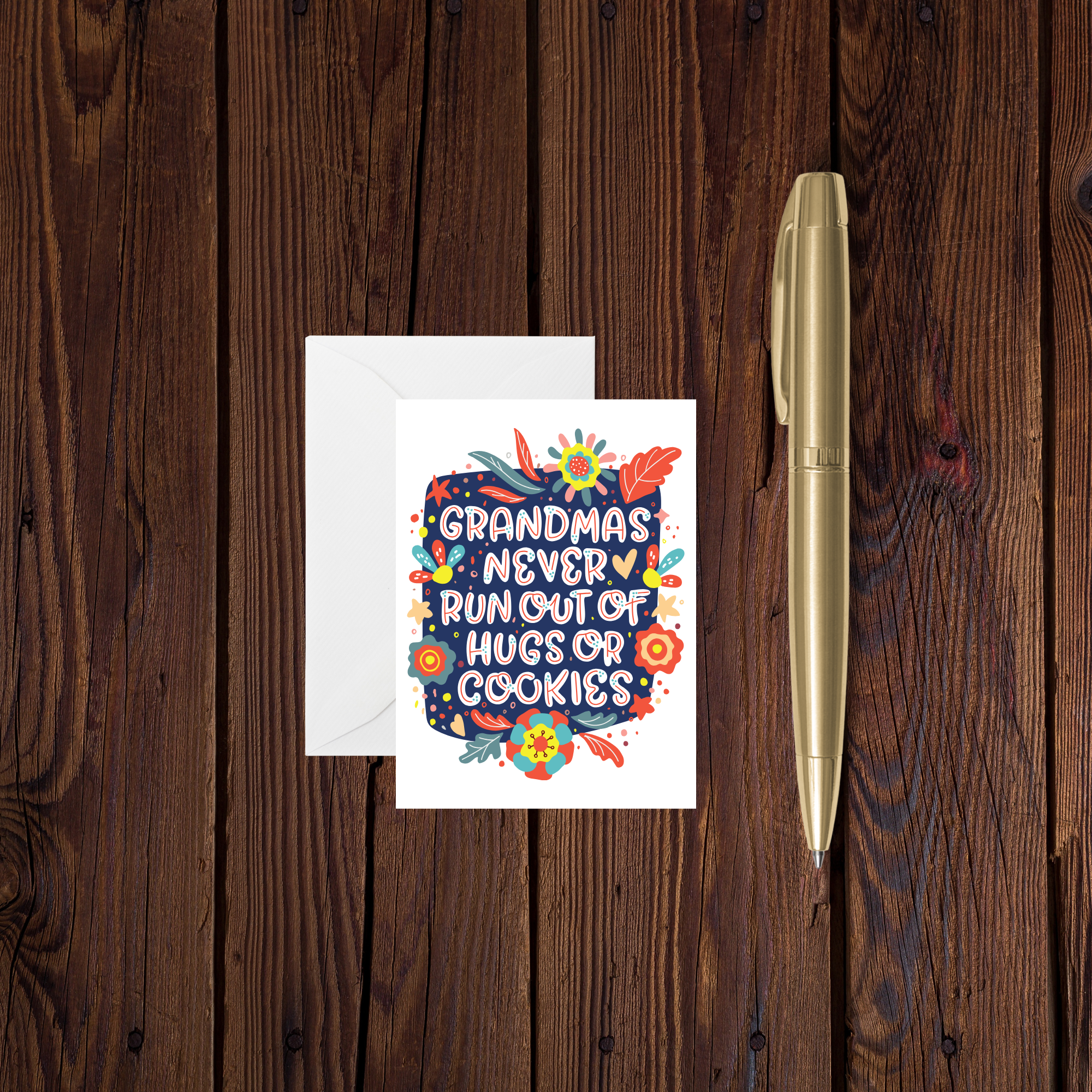 Grandmas Never Run Out Of Hugs | Enclosure Card