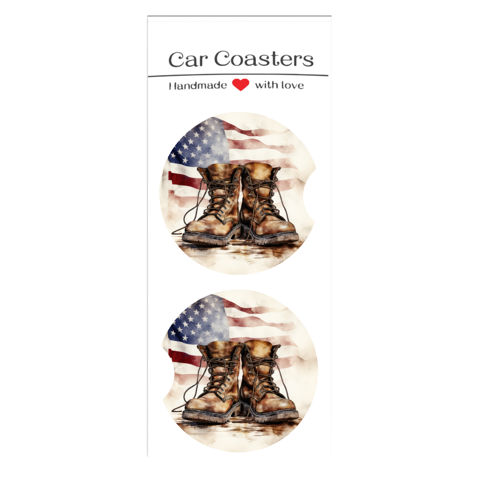American Flag Boots| Car Coasters