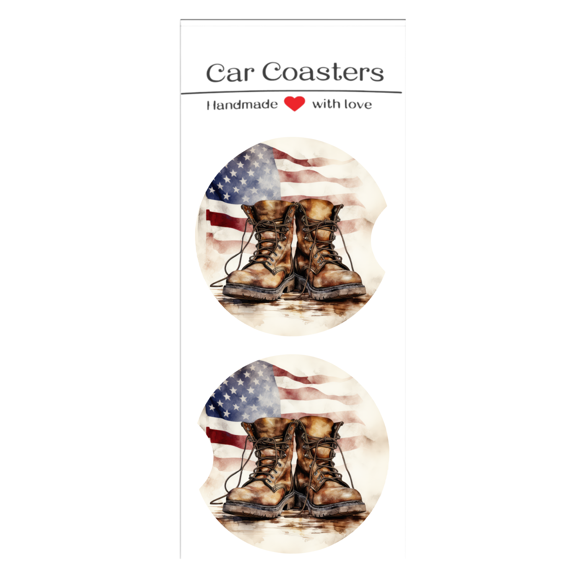 American Flag Boots| Car Coasters
