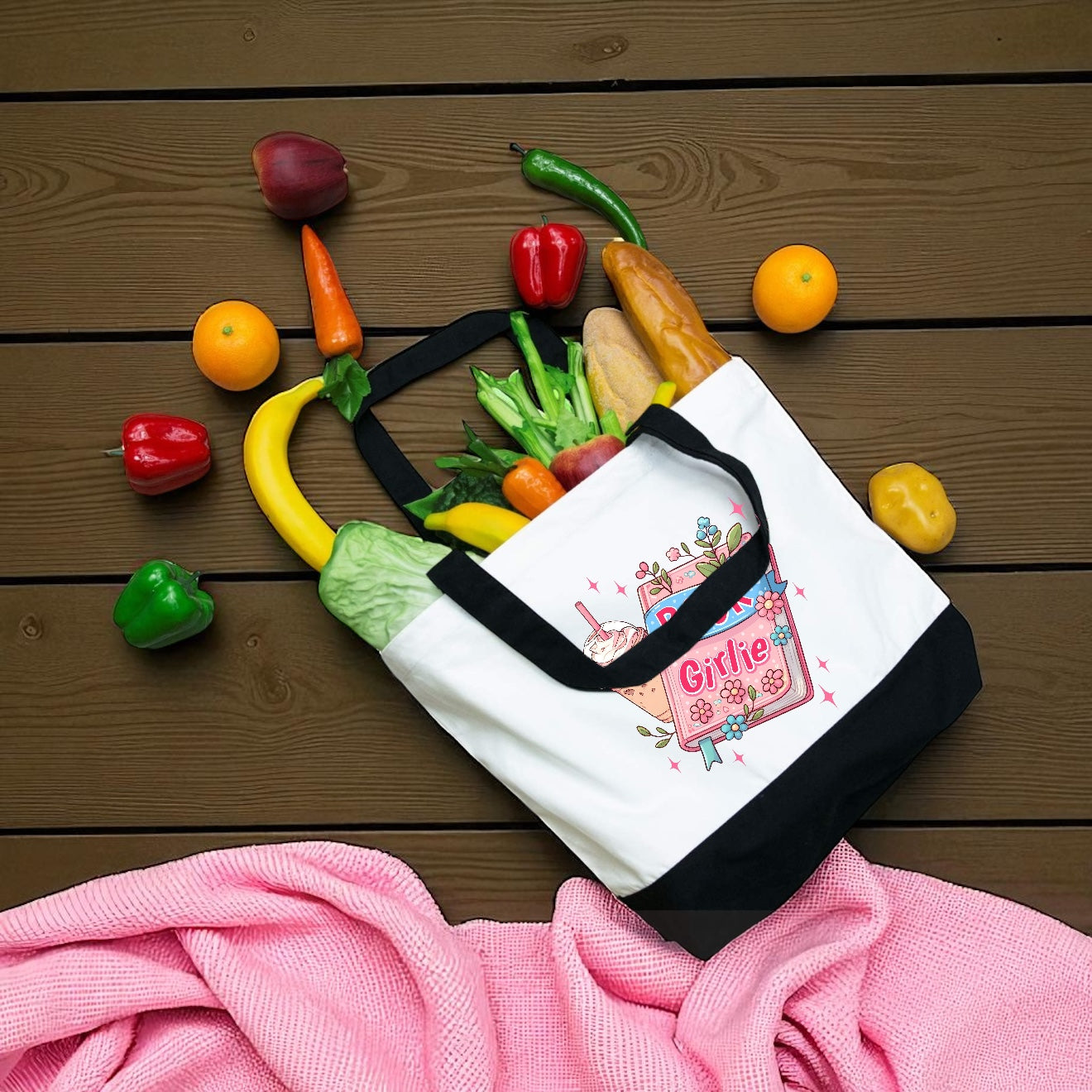Book Girlie | Large 12oz Cotton Canvas Tote Bag