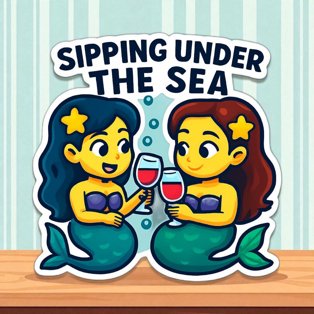 Sipping Under The Sea | Vinyl Sticker