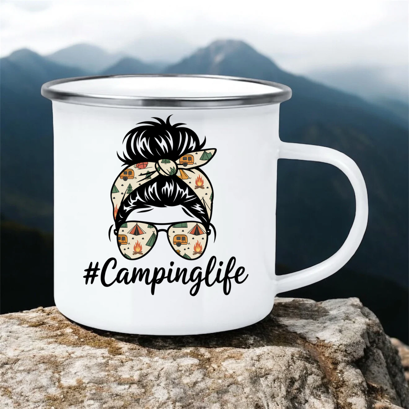 Campinglife | 12oz Enamel Mug