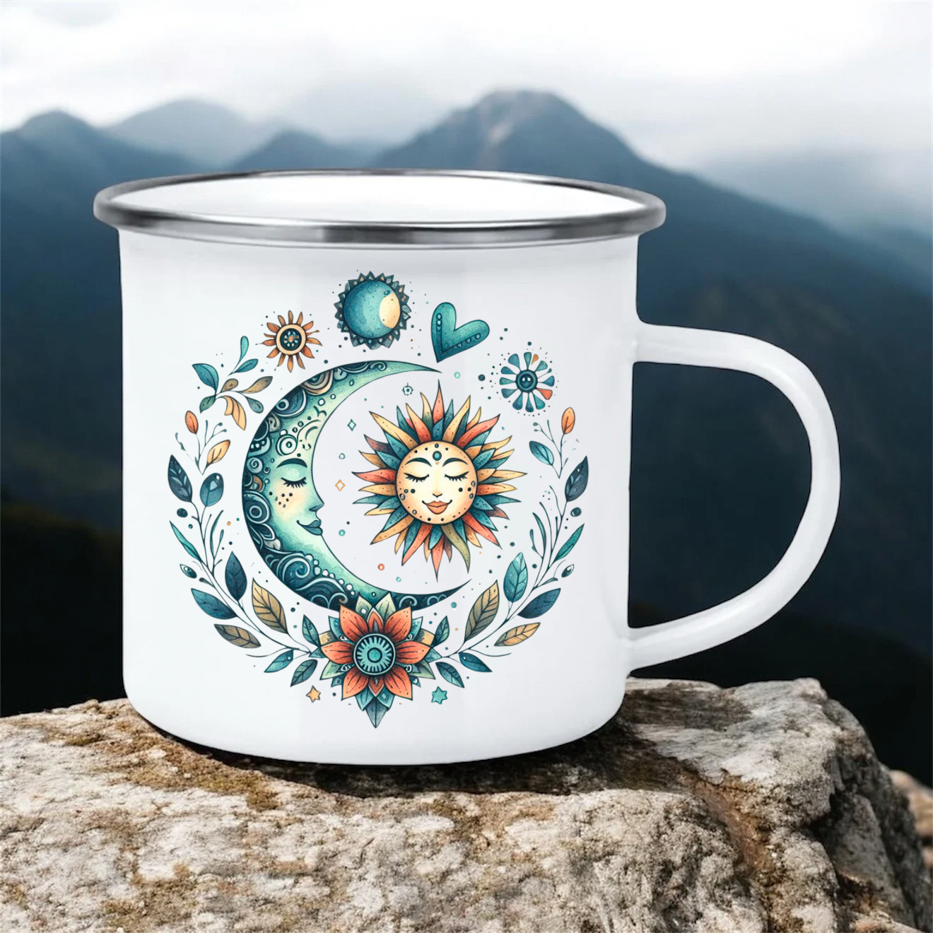 Moon & Sun | 12oz Enamel Mug