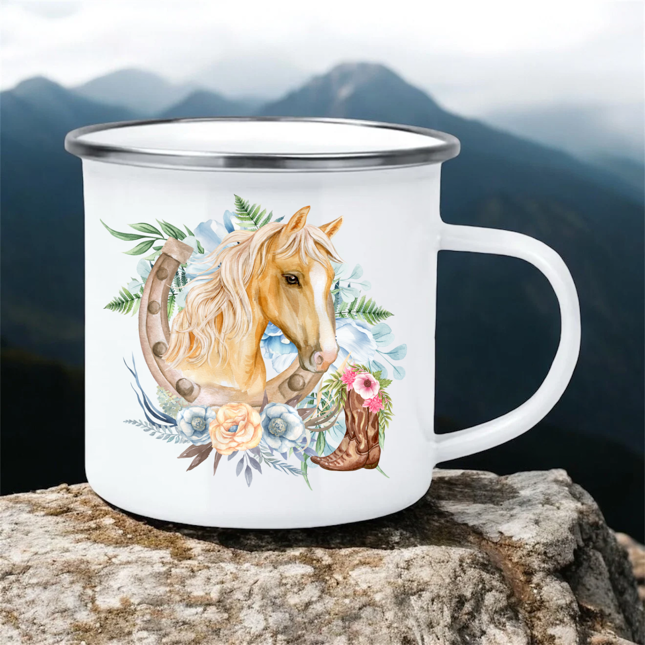 Horse & Boot | 12oz Enamel Mug
