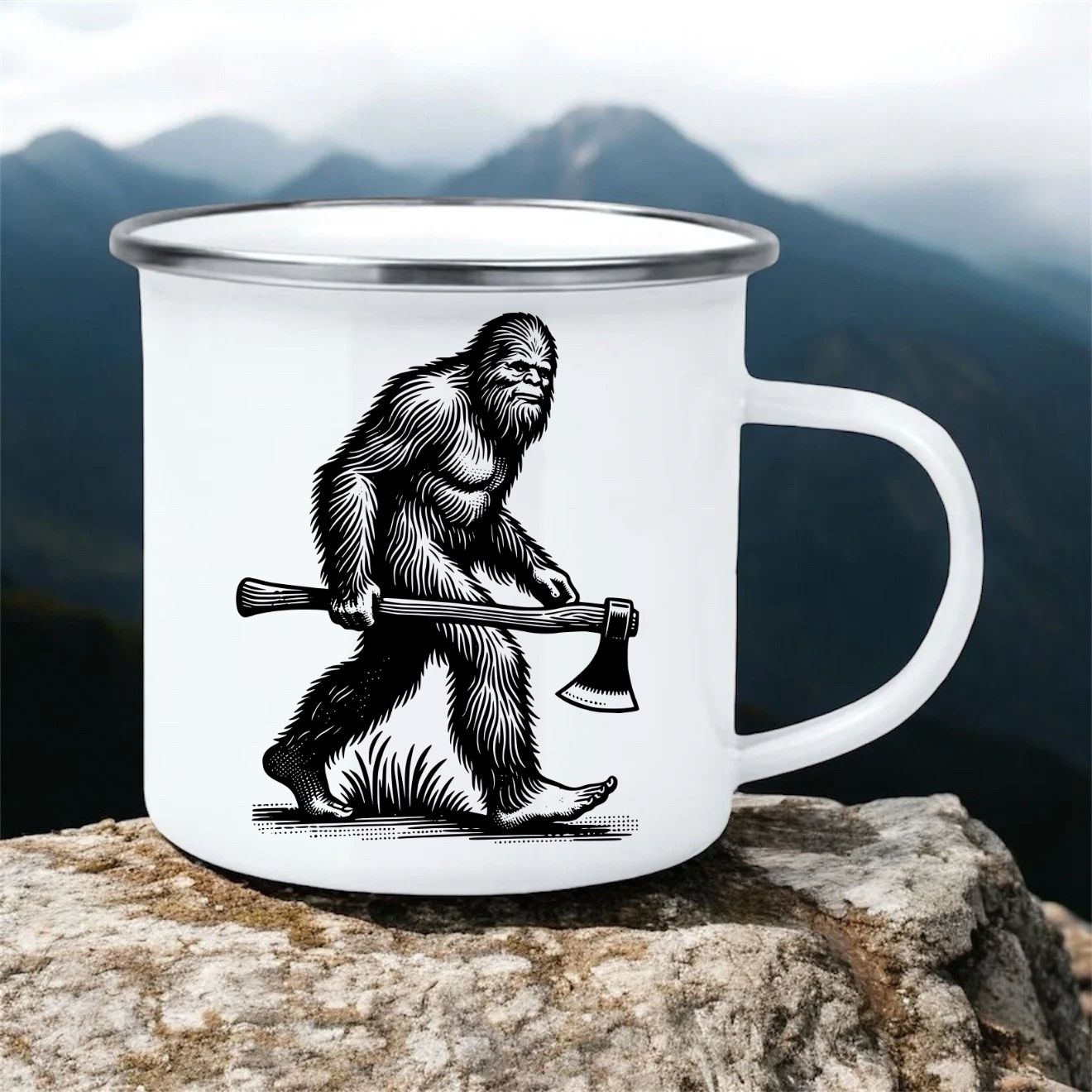 Bigfoot Axe  | 12oz Enamel Mug