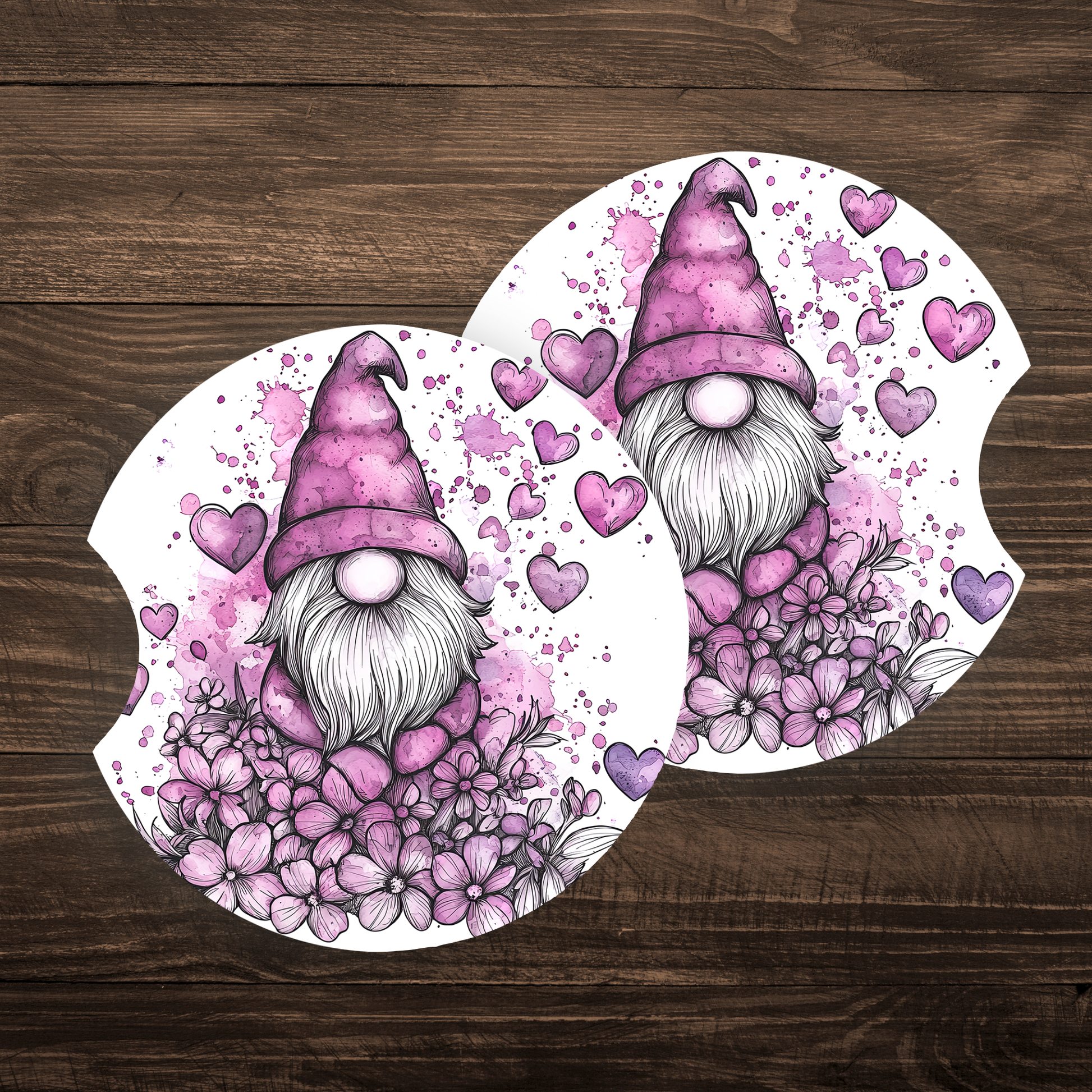 Hearts Gnome | Car Coasters