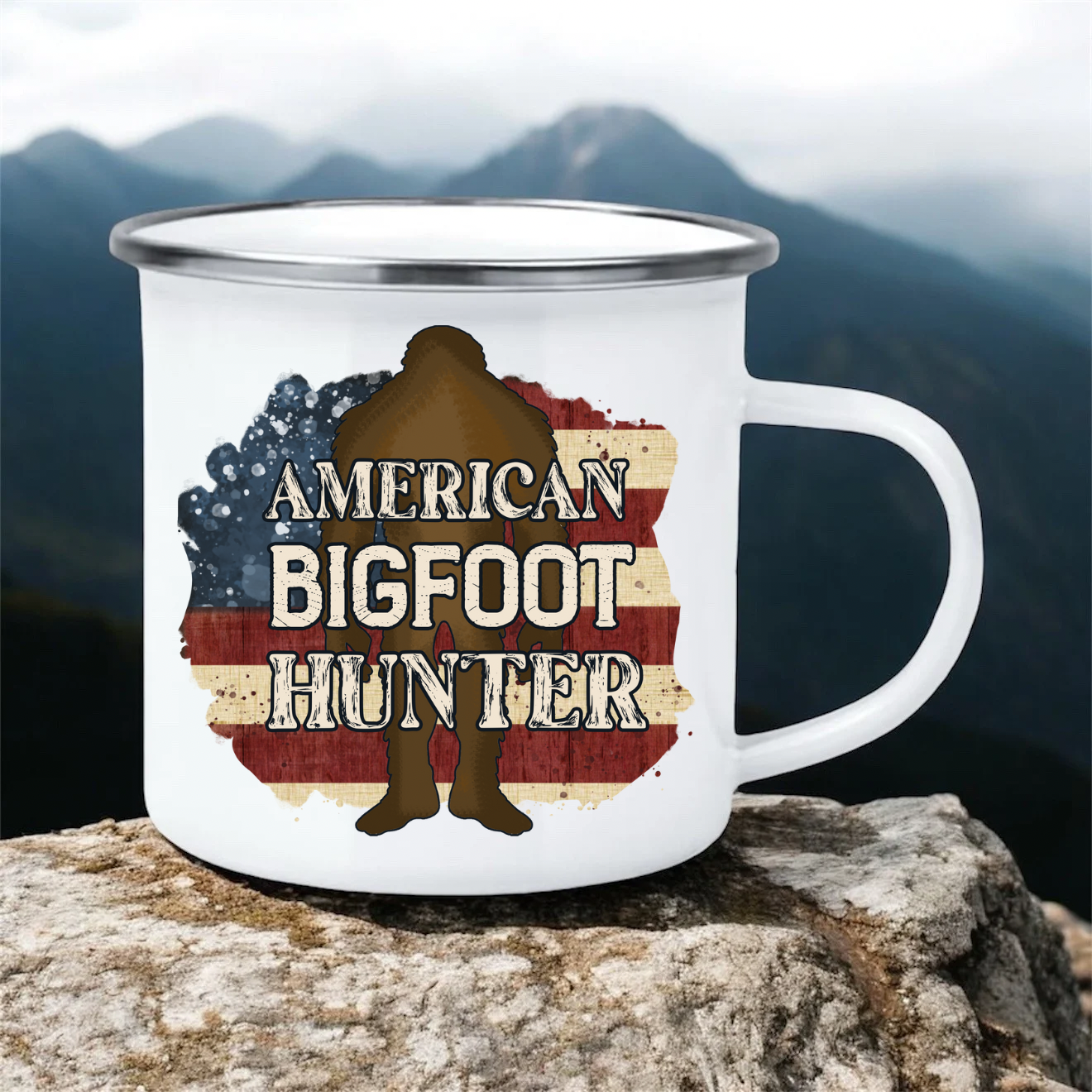 American Bigfoot Hunter | 12oz Enamel Mug