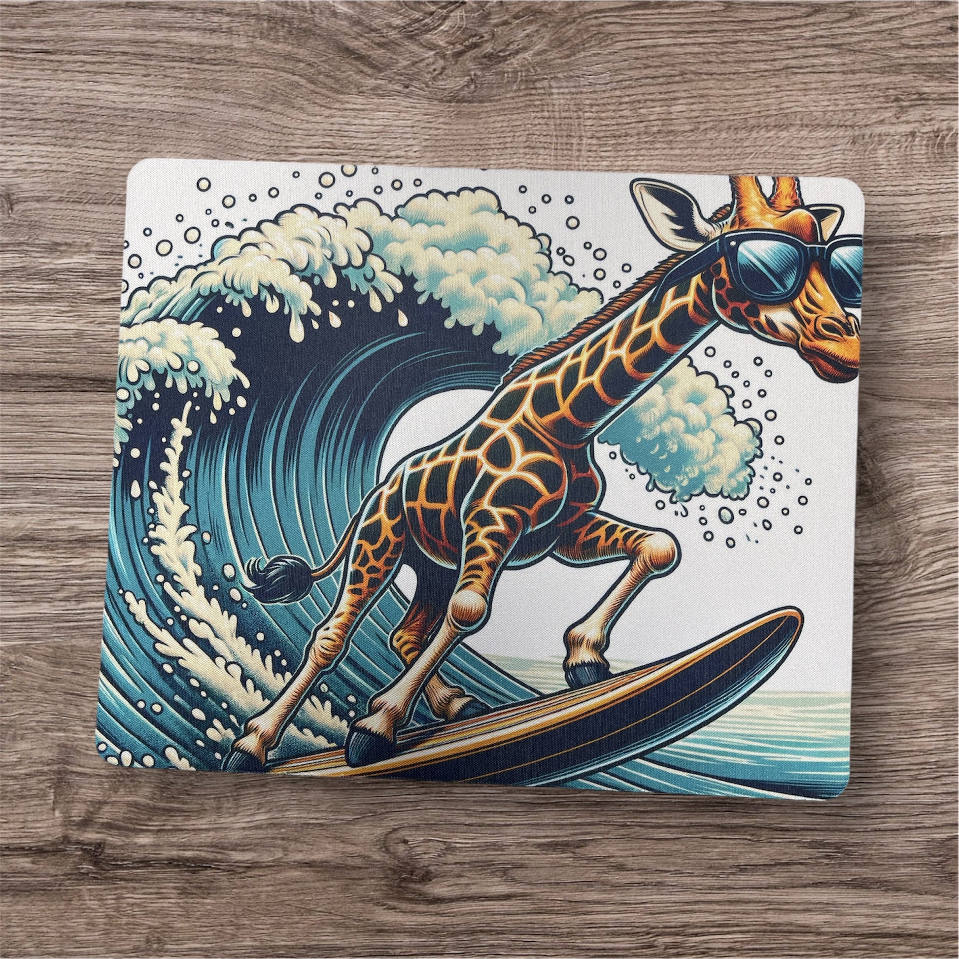 Surfing Giraffe | Mouse Pad