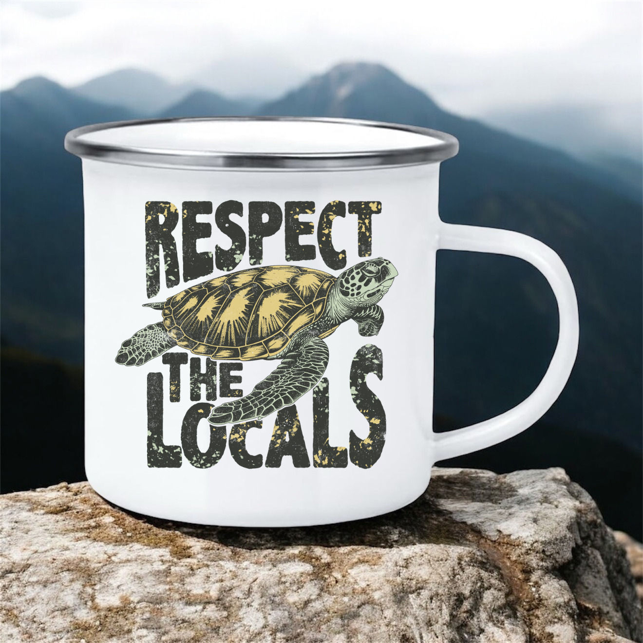 Respect The Locals | 12oz Enamel Mug