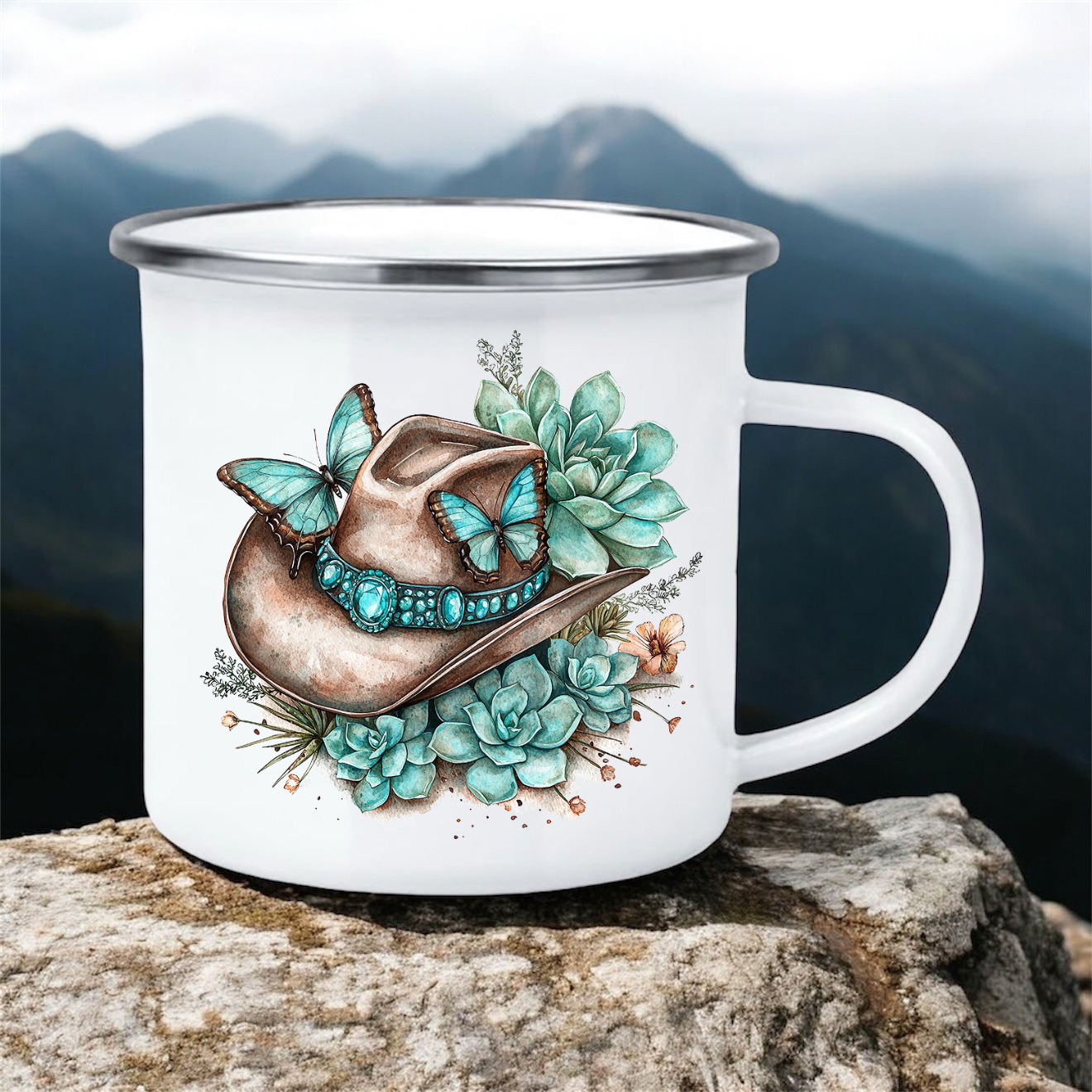 Cowboy Hat | 12oz Enamel Mug