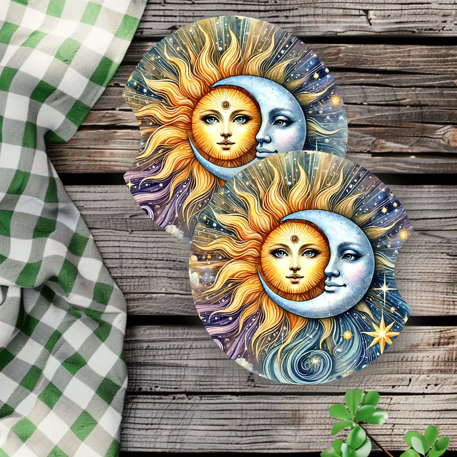 Sun & Moon | Car Coasters