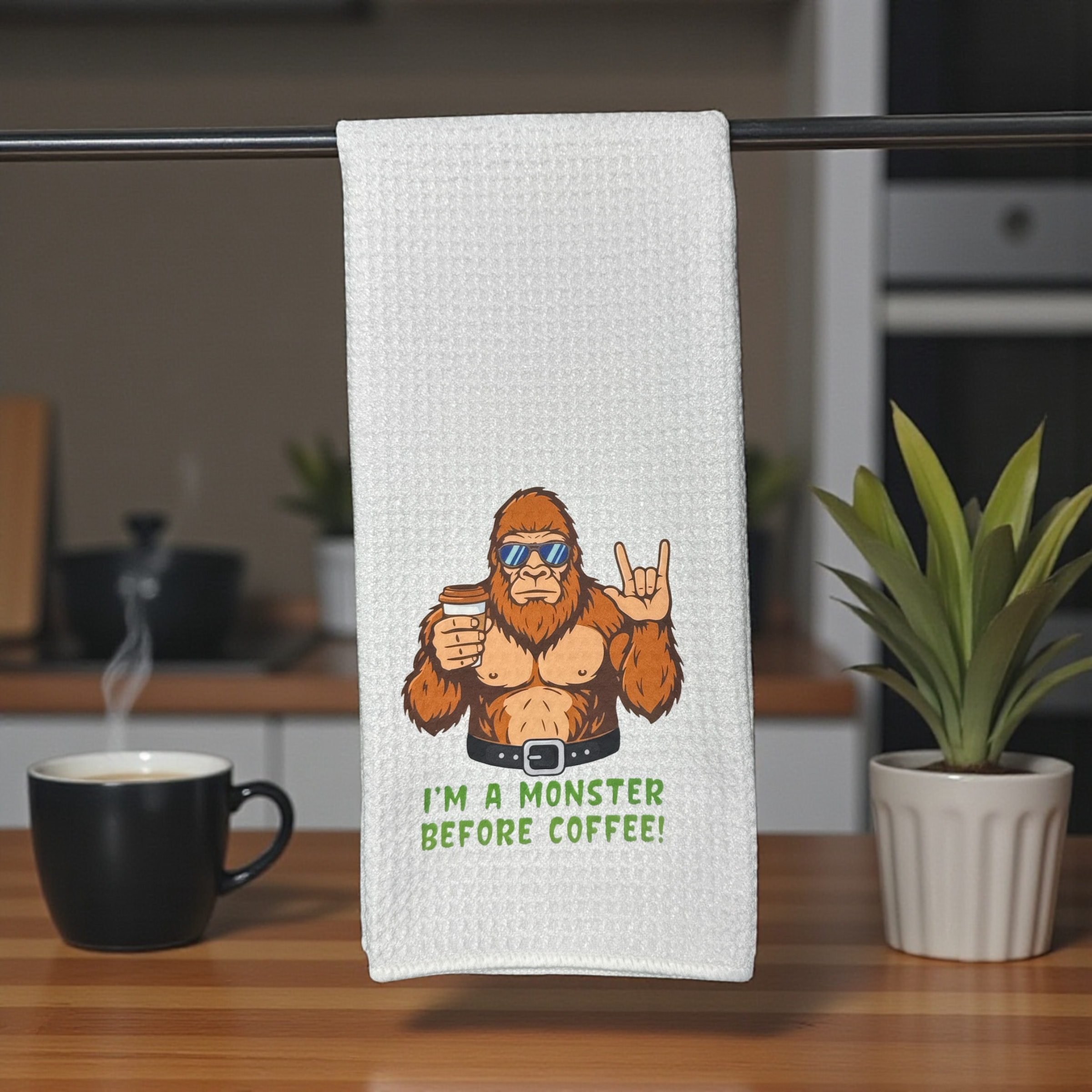 I’m A Monster Before Coffee! | Kitchen Towel