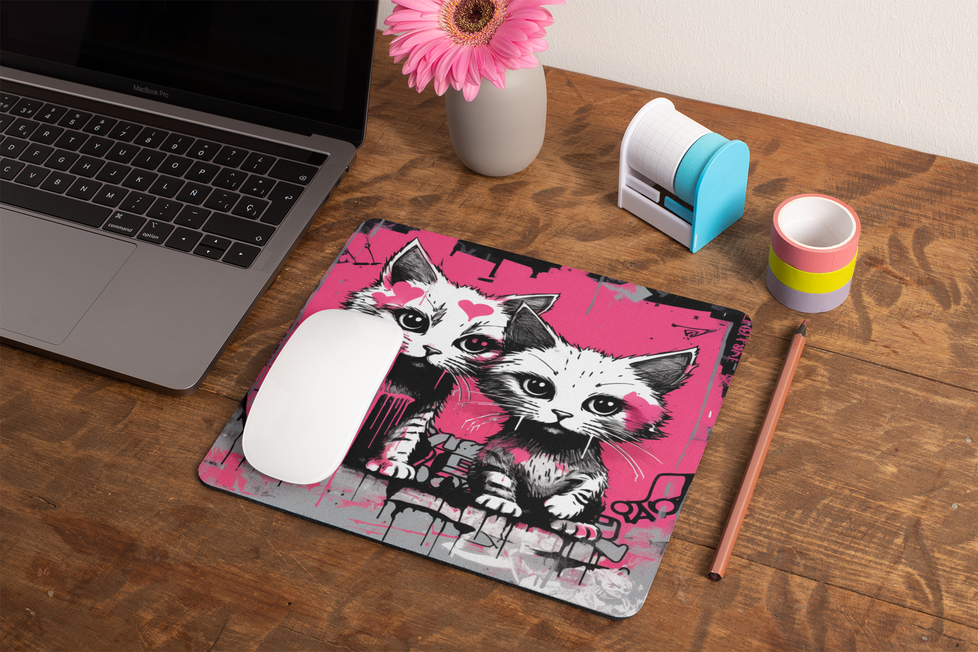 Grunge Cats | Mouse Pad