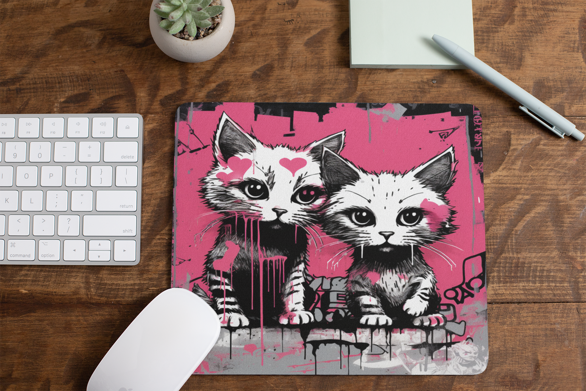 Grunge Cats | Mouse Pad
